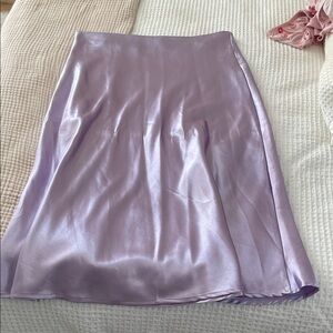 Elegant Lavender Satin Skirt